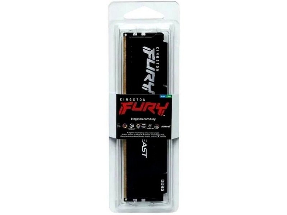 Оперативная память Kingston Fury Beast Black XMP KF568C34BB-16, DDR5 1х 16ГБ 6800 МГц, DIMM, RTL