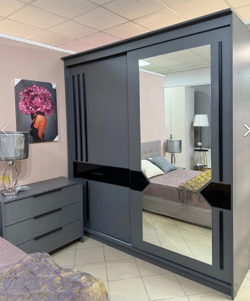 Шкаф-купе № 25 Блэк Лайт 200 см