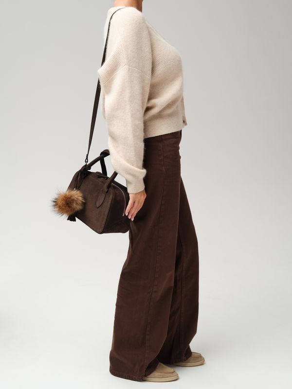 Замшевая сумка Polly DBR 31348 черный каштан