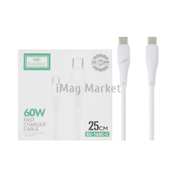 Зарядный кабель Earldom EC-163C-C, USB-C - Type-C, 3A, 60W, 25 см, белый