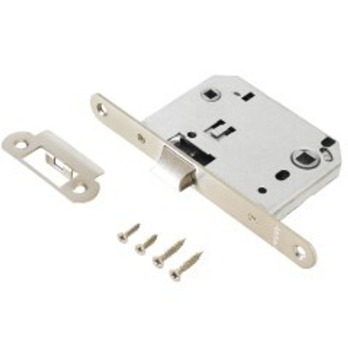 Защелка АЛЛЮР АРТ L7050R  SN мат.никель, овал.планка 18мм б/ручек с фиксатором  / 11568