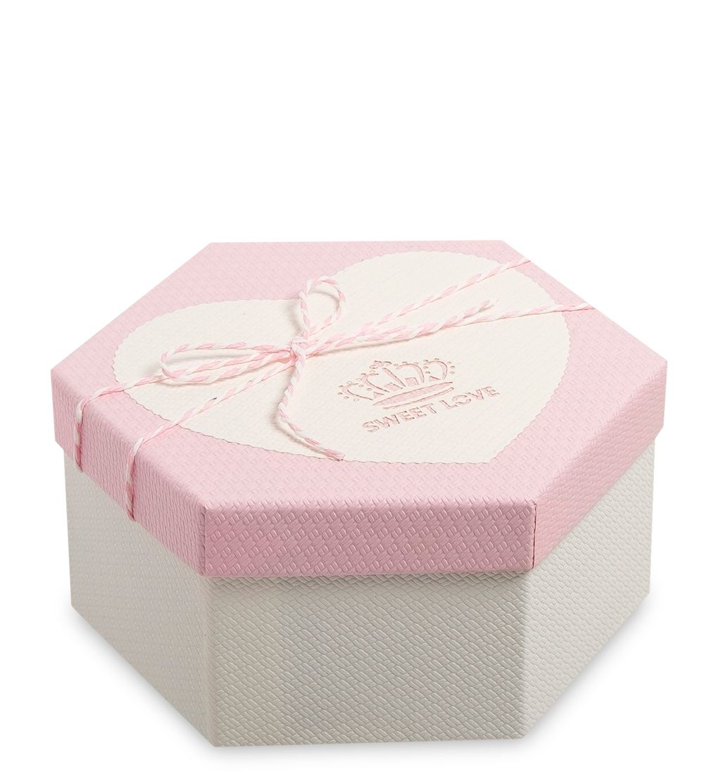 WG-35/2-A Коробка подарочная «Шестиугольник» цв.бел./роз.