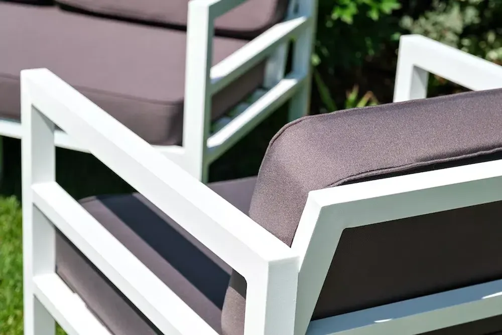 "Эстелья" лаунж-зона из алюминия со столиком из HPL 4-местная