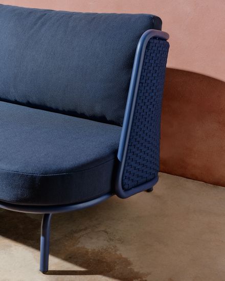 Уличный 3-местный диван Sedalis из алюминия и синей веревки 210 см La Forma Испания 