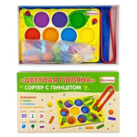 Сортер с пинцетом "Цветная поляна" (16) (Алатойс)