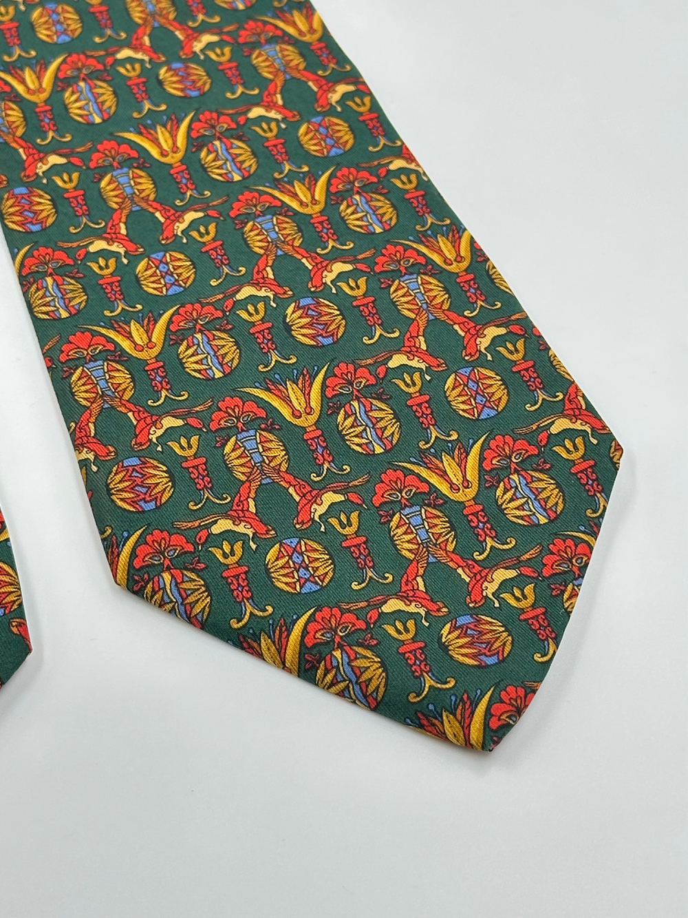 Галстук зелёный Salvatore Ferragamo