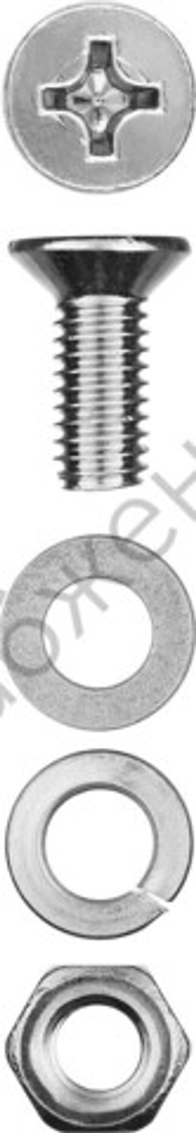 ЗУБР DIN 965 M4 x 16 мм, винт с гайкой и шайбами, 30 шт (303456-04-016)