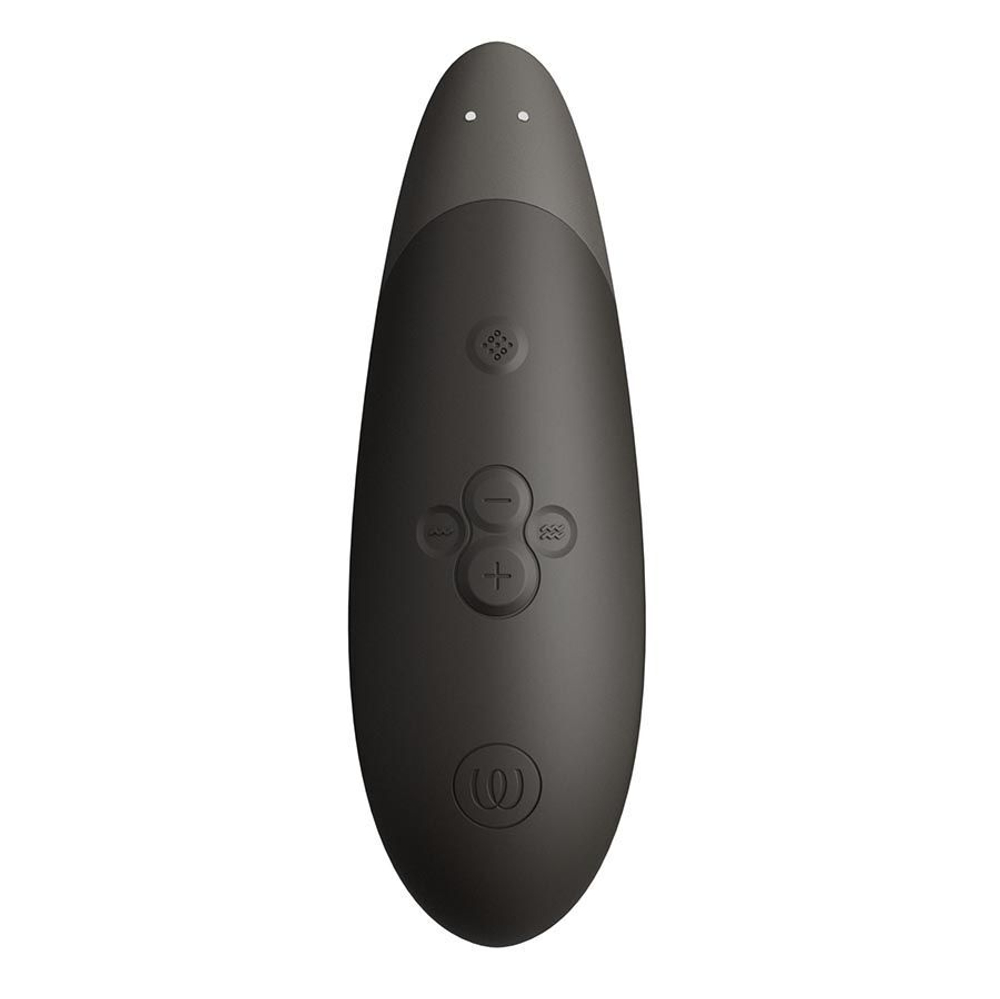 Черный бесконтактный клиторальный стимулятор Womanizer Enhance с вибрацией