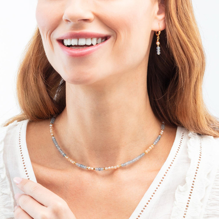 Колье Coeur de Lion Light Blue-Beige 2043/10-0738