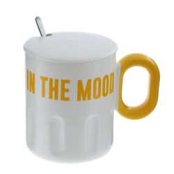 GAEM Кружка с крышкой и ложкой, 350 мл, L13 W9 H11 см, 4в.