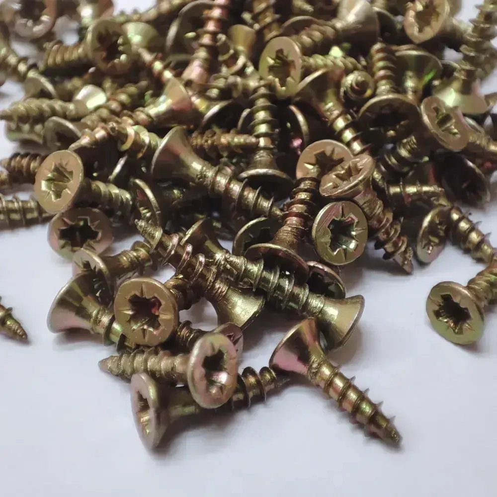 Шуруп - саморез 2,5*10мм (цвет - желтый цинк) - 50 штук - шлиц Pz-1