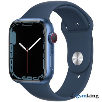 Apple Watch Series 7 GPS + Cellular 45mm Blue Aluminum Case with Sport Band Abyss Blue MKJA3LL/A