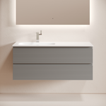 Тумба подвесная SANCOS Folk  левая 1195х445х500, c двумя ящиками оснащенными доводчиками, Ergraut soft, арт.FL120LES