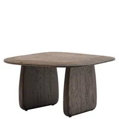 Журнальный столик Pirita из массива дуба в темной отделке, 70x70 см