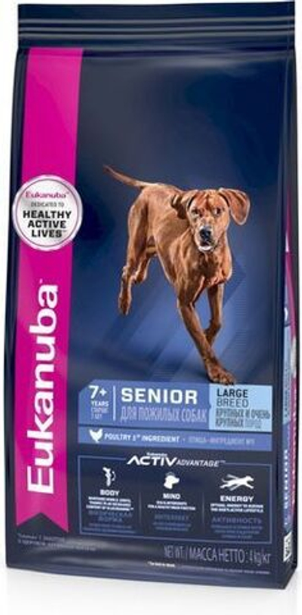 Сухой корм Eukanuba Senior Large Breed 7+ years для пожилых собак крупных и очень крупных пород с курицей 4 кг