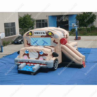 Коммерческий надувной батут "Военный автомобиль"