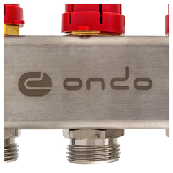 Группа коллекторная ONDO нерж сталь 5 вых. с автомат. воздухоотвод., расход. и термостат. клапанами