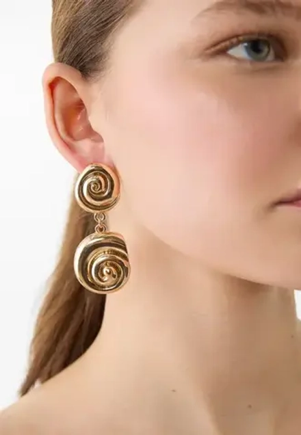 STRADIVARIUS Двойные серьги в виде морских раковин, золотой