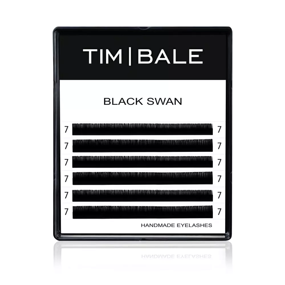 Ресницы чёрные TimBale Black Swan, 6 линий  D 0.07 8 mm