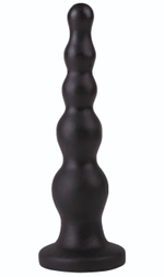 Чёрная анальная ёлочка с ограничительным основанием - 17,5 см. (Цвет: черный)