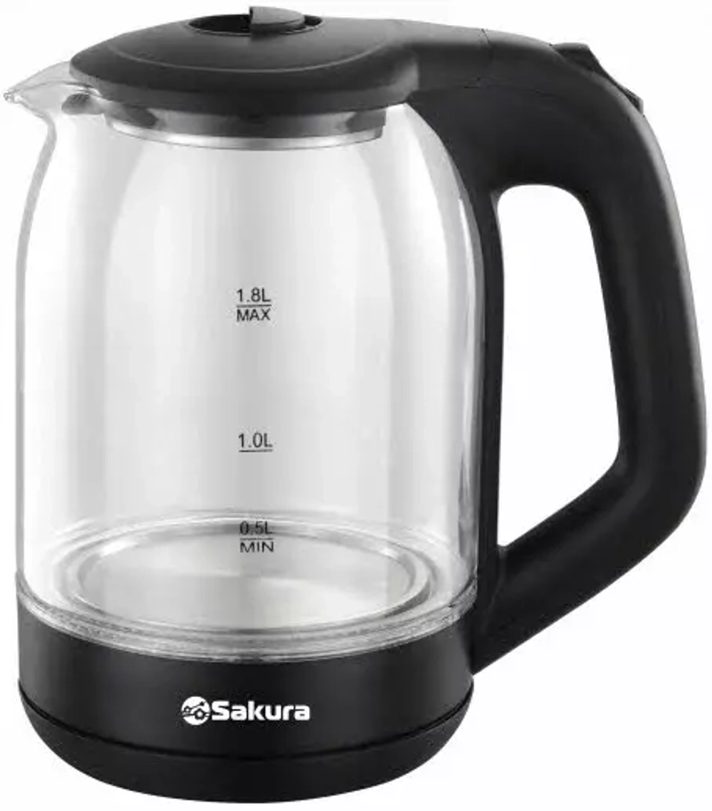 Чайник электр. SA-2736BK 1,8л стекло подсветка