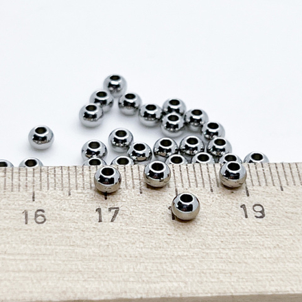 Бусина, сталь, размер 3*4 мм, цена за 10 шт