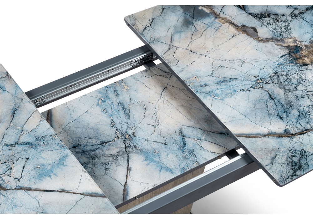 Стол стеклянный Woodville Теон магеллан, галифакс натуральный, графит