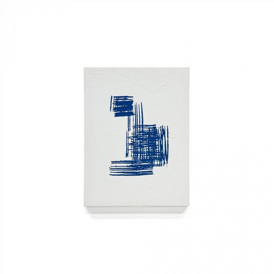 Абстрактное полотно Sagaro в бело-голубых тонах, 30x40 см
