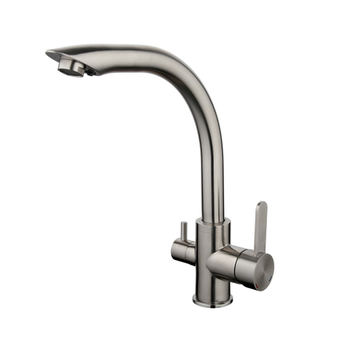 Смеситель для кухни 35к G4399 GAPPO с вых. для питьевого фильтра, нерж. сталь, п/гайку САТИН