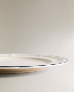 ZARA HOME ТАРЕЛКА С КАЙМОЙ, СИНИЙ
