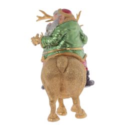 GAEM Фигурка декоративная "Дед Мороз на олене", L22 W15 H24 см
