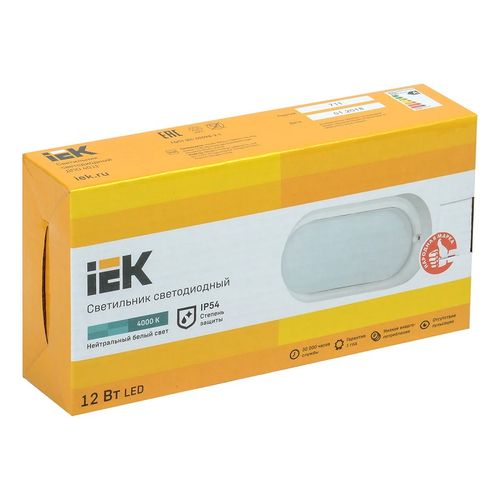 Светильник LED ДПО 4012 12Вт IP54 4000K овал белый IEK