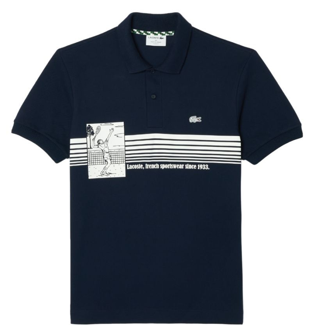 Мужское теннисное поло Lacoste French Made Original L.12.12 Print Polo Shirt - небесный