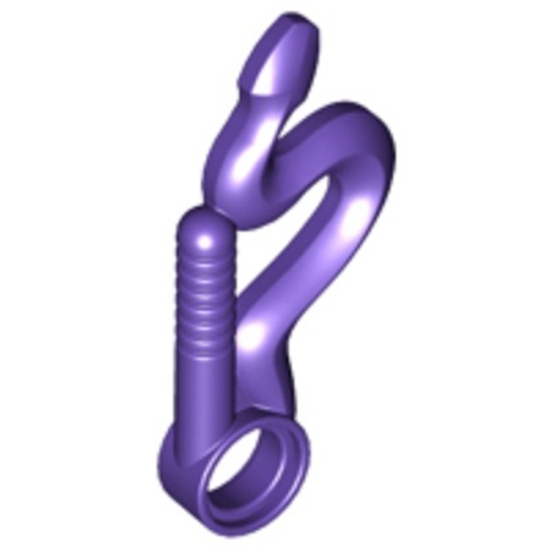 Минифигурка, изогнутый кнут с головой змеи и отверстием для булавки 98348 Dark Purple