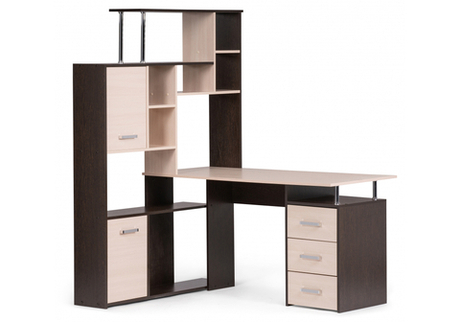 Компьютерный стол Woodville ДЕР КС-15 венге, дуб молочный левый