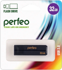 Флешка 32-GB PERFEO C01G2 чёрный