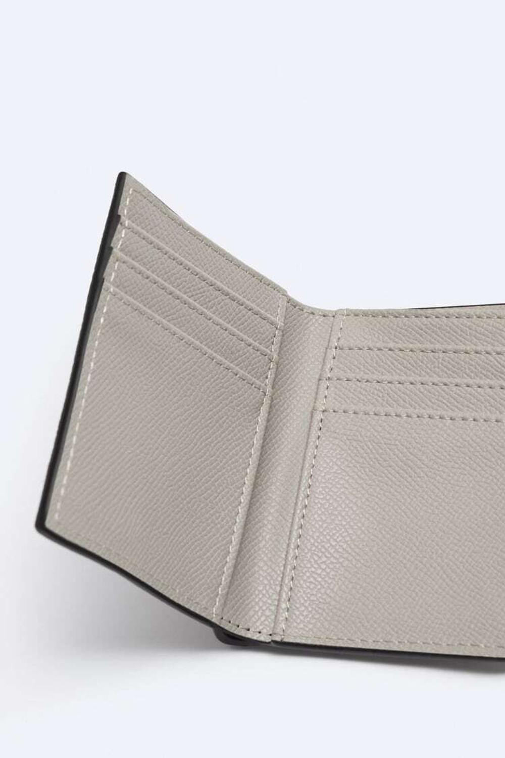 ZARA БУМАЖНИК С ГРАВИРОВКОЙ, СЕРЫЙ