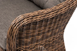 Равенна, диван коричневый/соломенный, искусственный ротанг