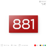 Номер на дверь 881, табличка на дверь для офиса, квартиры, кабинета, аудитории, склада, красная 120х70 мм, Айдентика Технолоджи