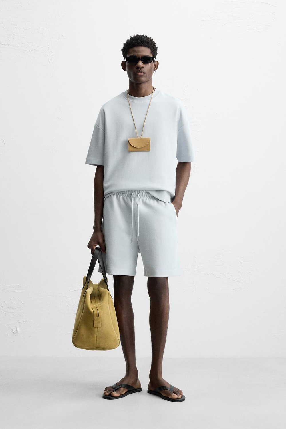 ZARA ТОЛСТОВКА INTERLOCK ИЗ РЕЛЬЕФНОЙ ТКАНИ, ПУДРОВО-СИНИЙ