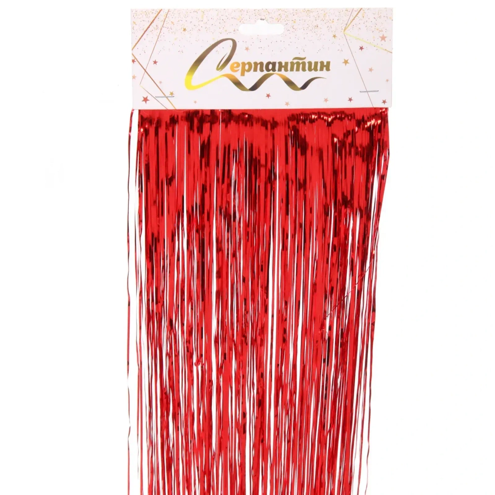 Дождик 2 м «Глянцевый стиль», красный