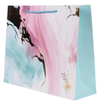 Пакет подарочный "Мрамор" 30*39*11см,тис.золот,паст.цв,ручки-шнурок