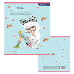 Тетрадь 12л., линия, Alingar, скрепка, блок офсет, 100% белизна, мелованный картон (стандарт), "Милые девочки"