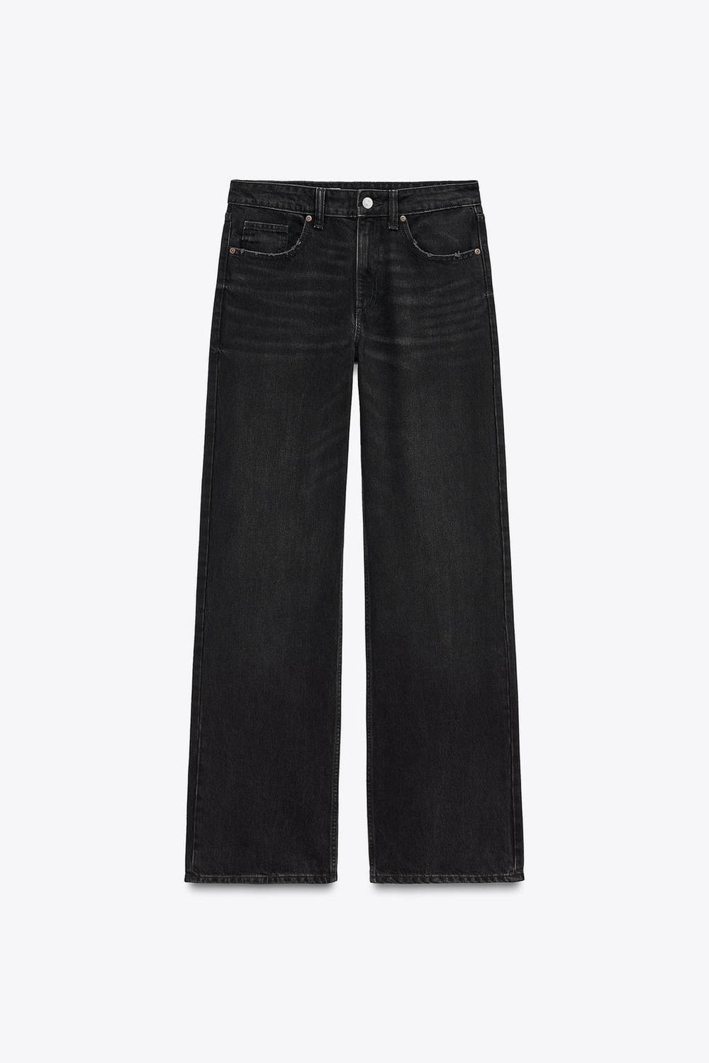 Джинсы trf wide leg full length со средней посадкой