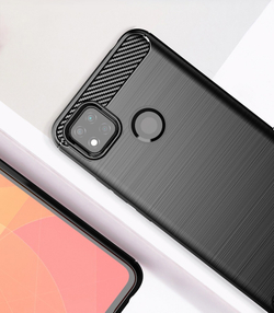 Чехол черного цвета на телефон Xiaomi Redmi 9c, серии Carbon от Caseport