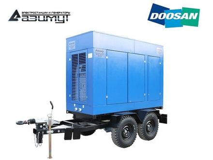 Дизельный генератор Азимут ЭД-100-Т400-2РПМ17 Doosan на шасси в капоте с автозапуском