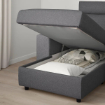 Диван угловой 2-местный - IKEA VIMLE, 266х98/164х83 см, серый, ВИМЛЕ ИКЕА