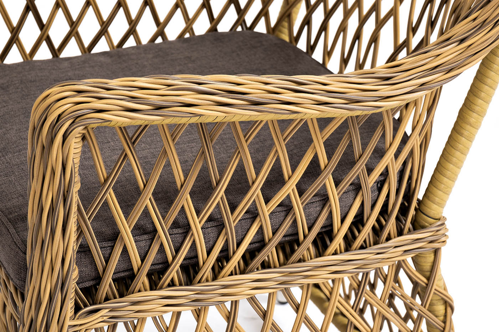 "Эспрессо–80 L" обеденная группа плетеная, цвет соломенный