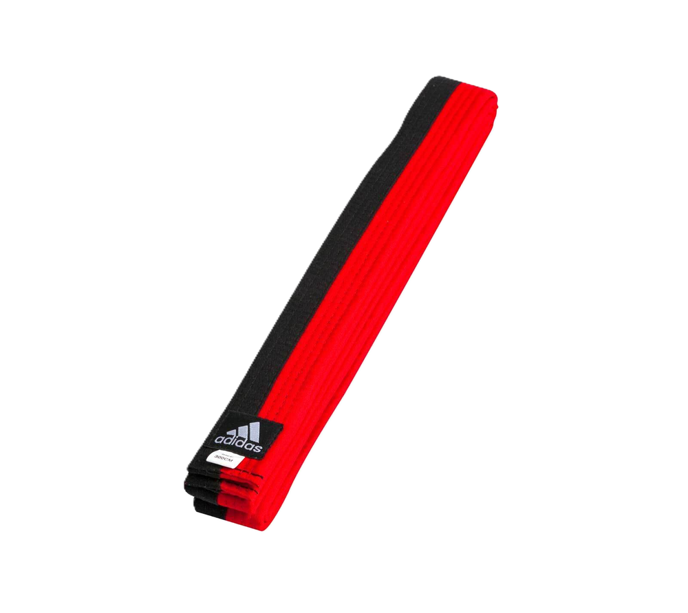 Пояс для тхэквондо Adidas Half-Half Poomse Belt красно-черный