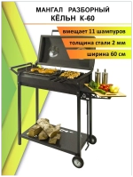 Мангал-барбекю Дачный Сезон "Кёльн", сталь, 2мм, 11 пазов для шампуров